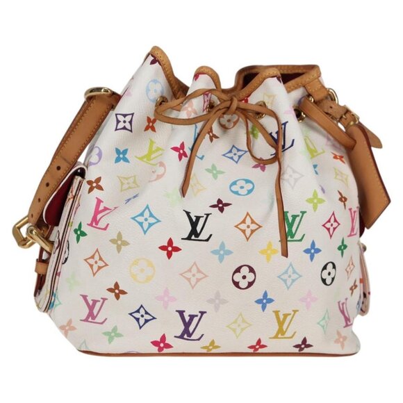 LOUIS VUITTON Monogram Multicolor Petit Noe Bag White M42229 LV Auth 121428AM - Picture 1 of 16